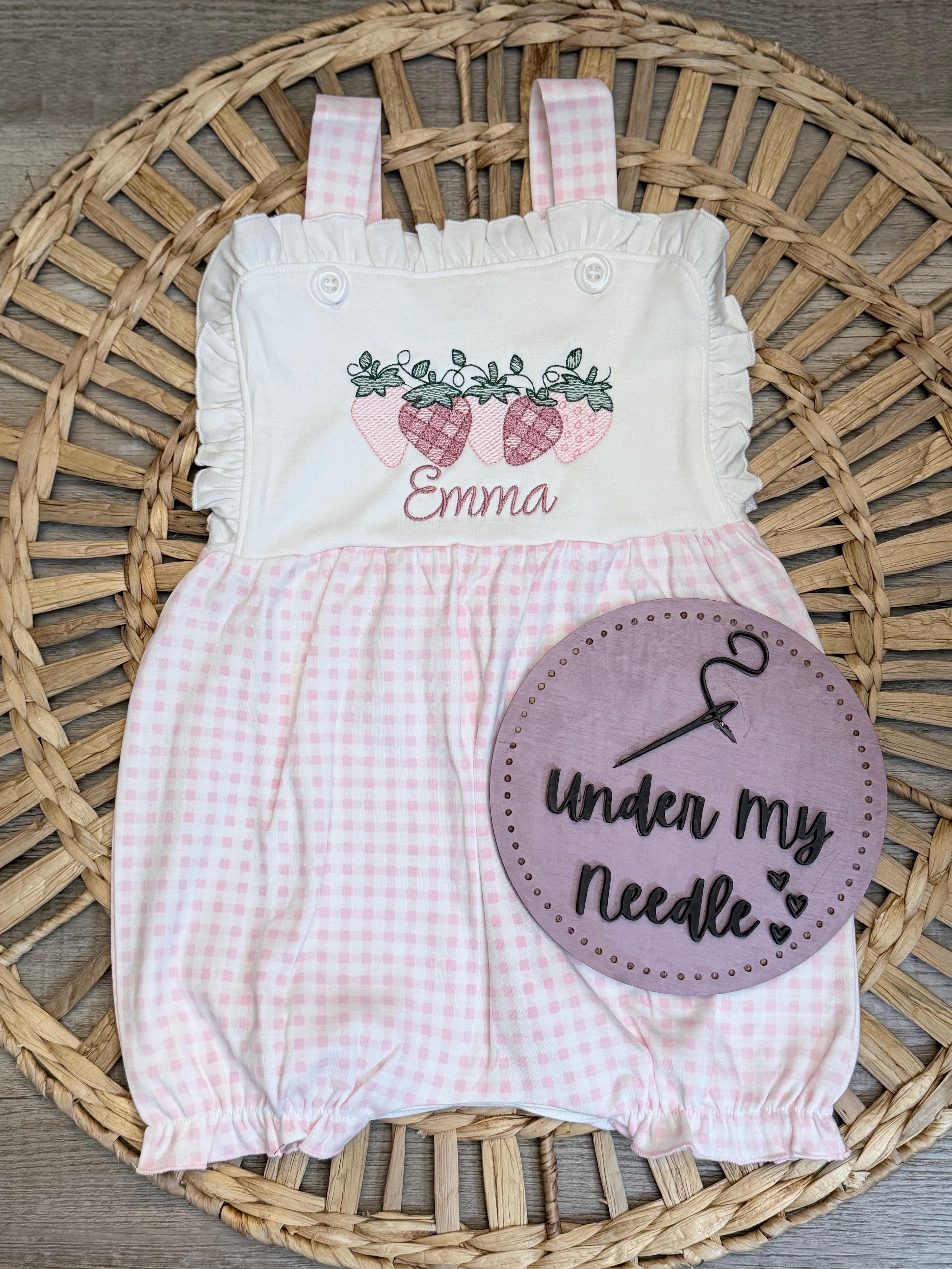 Personalized Strawberry Bubble Romper
