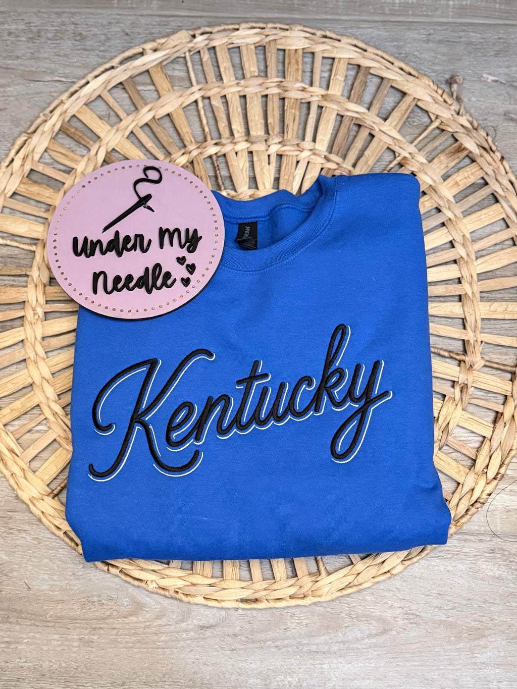 Royal blue Kentucky embroidered sweatshirt with black script