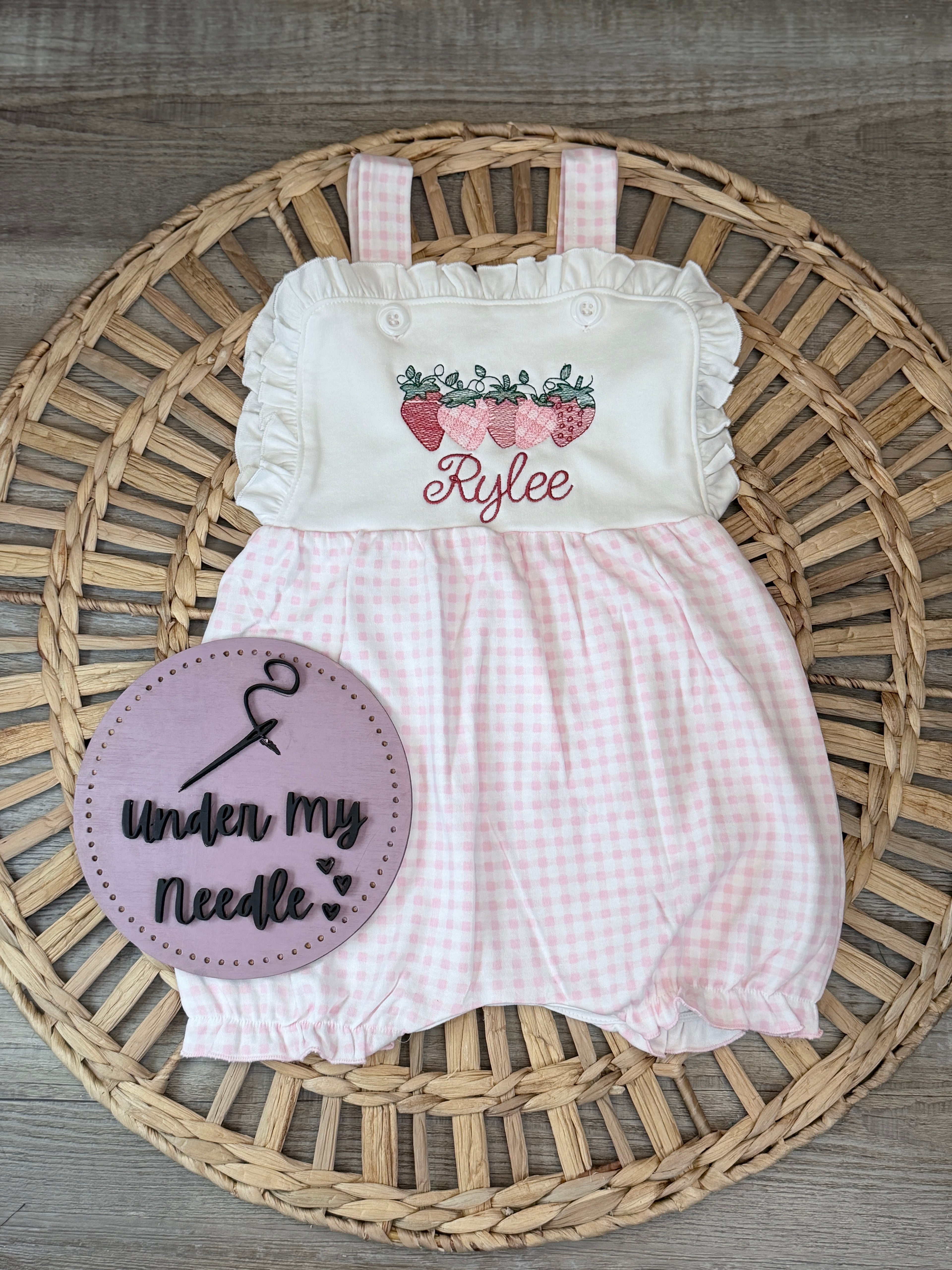 Personalized Strawberry Bubble Romper