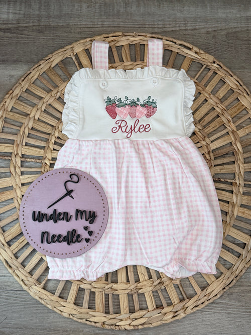 Personalized Strawberry Bubble Romper